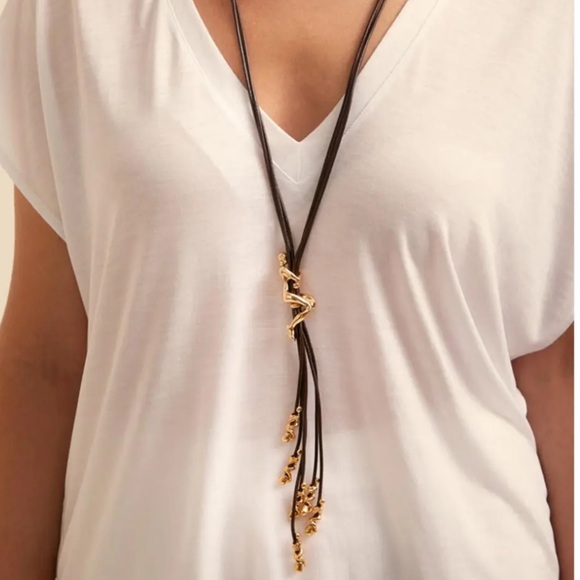 UNO de 50 Gold and Black Cord Necklace - Picture 4 of 12